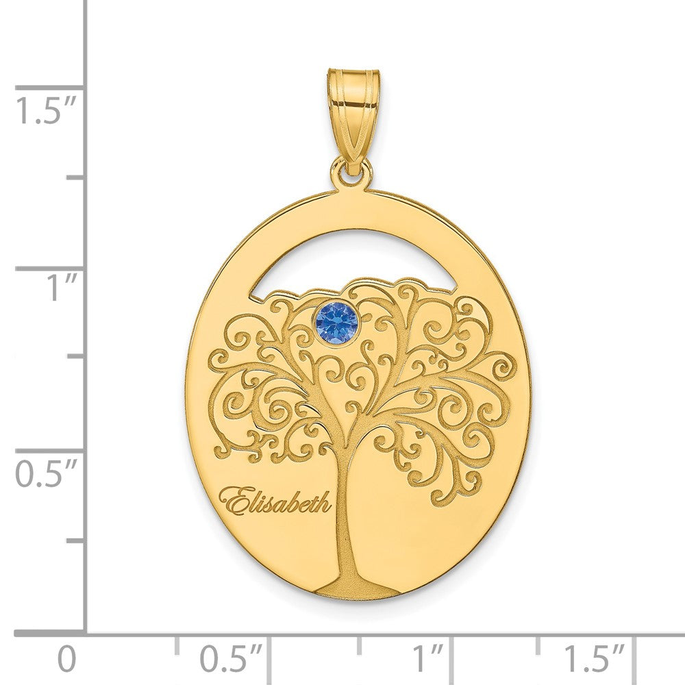 SSilver/Gold-plated 1 Birthstone w/SSilver Bezel Family Pendant
