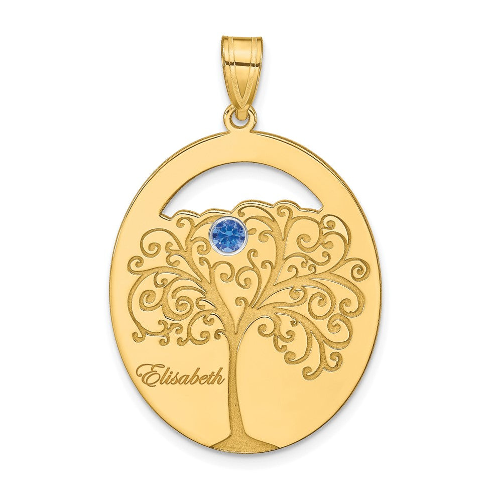 SSilver/Gold-plated 1 Birthstone w/SSilver Bezel Family Pendant