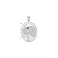 SSilver/Rhod-plated 1 Birthstone w/SSilver Bezel Family Pendant
