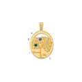 SSilver/Gold-plated 2 Birthstone w/SSilver Bezel Family Pendant
