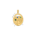 SSilver/Gold-plated 3 Birthstone w/SSilver Bezel Family Pendant