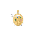 SSilver/Gold-plated 4 Birthstone w/SSilver Bezel Family Pendant