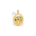 SSilver/Gold-plated 5 Birthstone w/SSilver Bezel Family Pendant