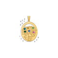 SSilver/Gold-plated 6 Birthstone w SSilver Bezel Family Pendant