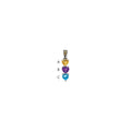 Sterling Silver Antiqued w/14k 3-stone Mother's Pendant Mounting