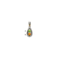 Sterling Silver Antiqued w/14k 2-stone w/Diamond Mother's Pendant