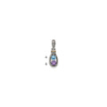 Sterling Silver Antiqued w/14k 2-stone w/Diamond Mothers Pendant Semi-Mount