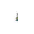 Sterling Silver Antiqued w/14k 2-stone w/Diamond Mother's Pendant