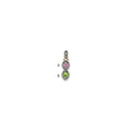 Sterling Silver Antiqued w/14k 2-stone w/Diamond Mothers Pendant Semi-Mount
