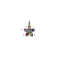 Sterling Silver Antiqued w/14k 5-stone w/Diamond Mother's Pendant