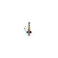 Sterling Silver Antiqued w/14k 4-stone w/Diamond Mothers Pendant Semi-Mount