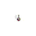 Sterling Silver Antiqued w/14k 4-stone w/Diamond Mothers Pendant Semi-Mount