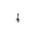 Sterling Silver Antiqued w/14k 2-stone w/Diamond Mother's Pendant