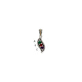 Sterling Silver Antiqued w/14k 3-stone w/Diamond Mothers Pendant Semi-Mount