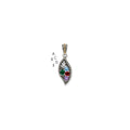Sterling Silver Antiqued w/14k 5-stone w/Diamond Mother's Pendant