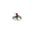 Sterling Silver Antiqued w/14k 3-stone Mother's Ring Mounting