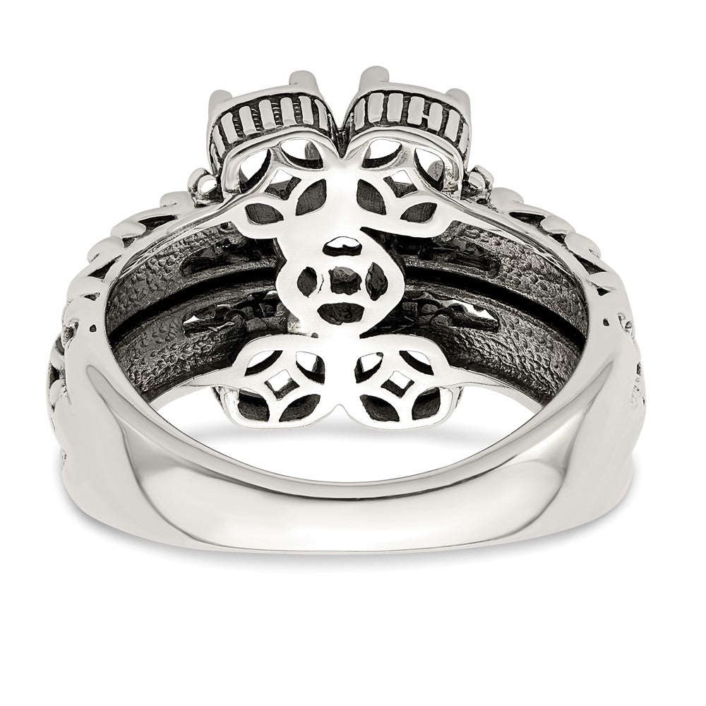 Sterling Silver Antiqued w/14k 5-stone Mother's Ring Mounting