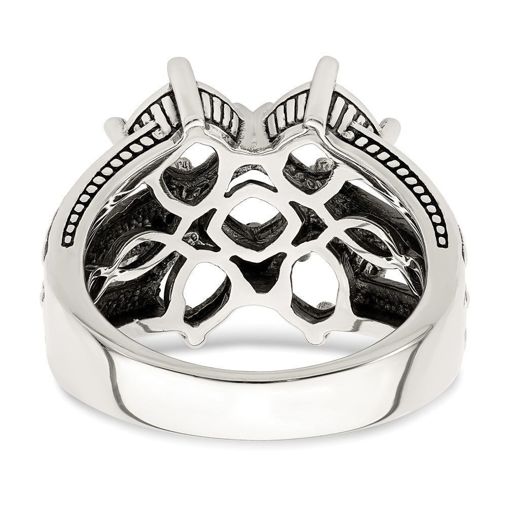 Sterling Silver Antiqued w/14k 5-stone Mother's Ring