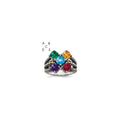 Sterling Silver Antiqued w/14k 5-stone Mother's Ring Mounting