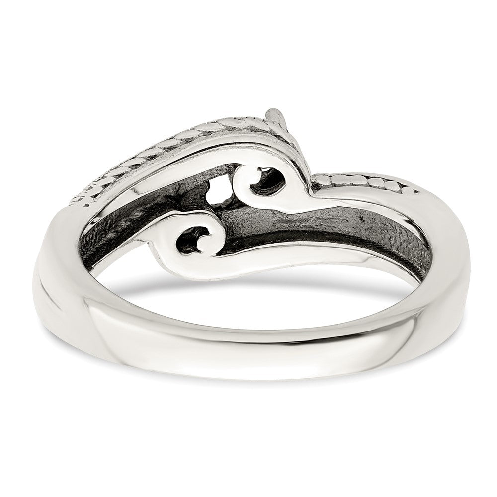 Sterling Silver Antiqued w/14k 2-stone Mother's Ring
