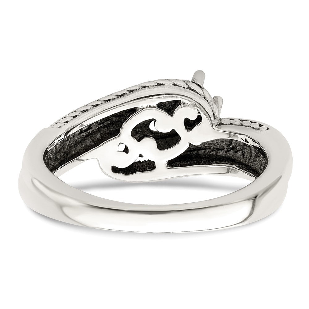 Sterling Silver Antiqued w/14k 3-stone Mother's Ring