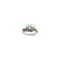 Sterling Silver Antiqued w/14k 3-stone Mother's Ring Mounting