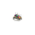 Sterling Silver Antiqued w/14k 4-stone Mother's Ring Mounting