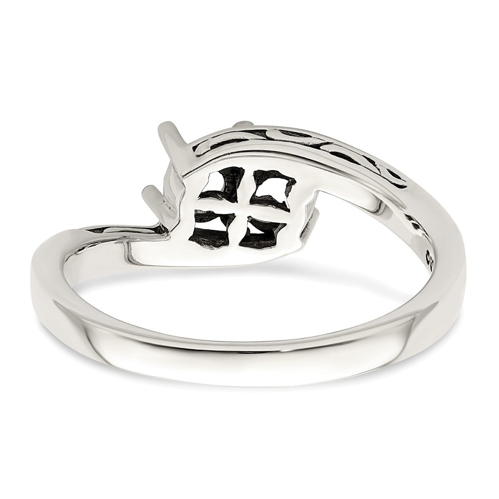 Sterling Silver Antiqued w/14k 2-stone Mother's Ring Mounting