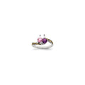 Sterling Silver Antiqued w/14k 2-stone Mother's Ring Mounting