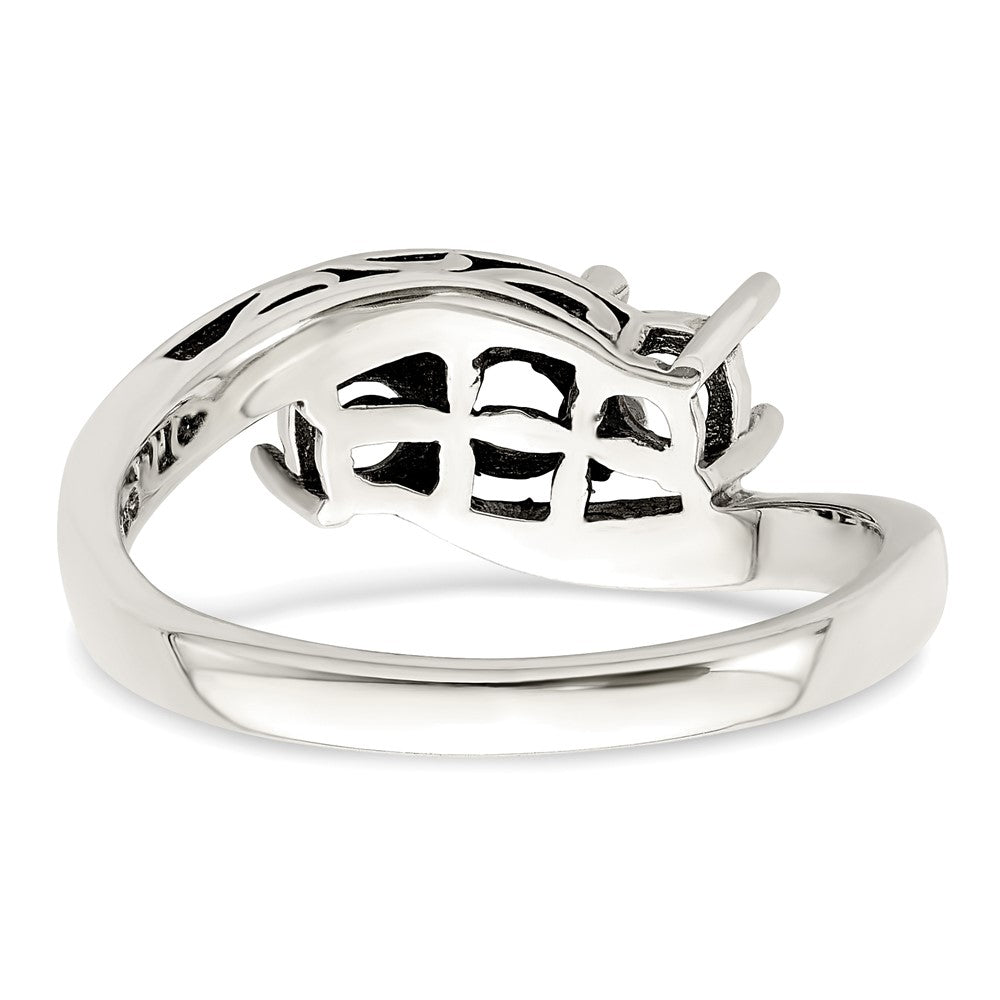 Sterling Silver Antiqued w/14k 3-stone Mother's Ring Mounting