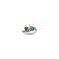 Sterling Silver Antiqued w/14k 3-stone Mother's Ring Mounting