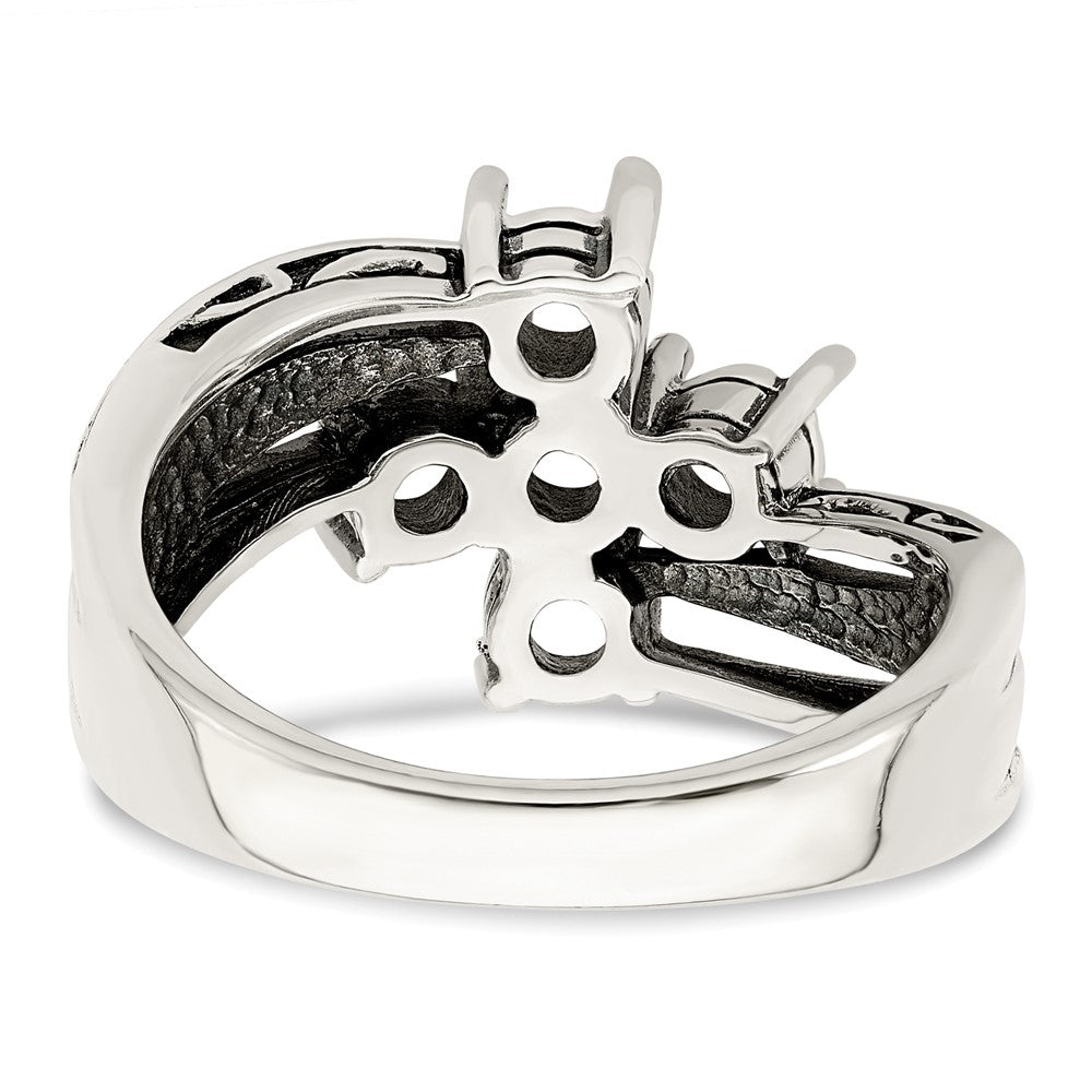 Sterling Silver Antiqued w/14k 5-stone Mother's Ring Mounting