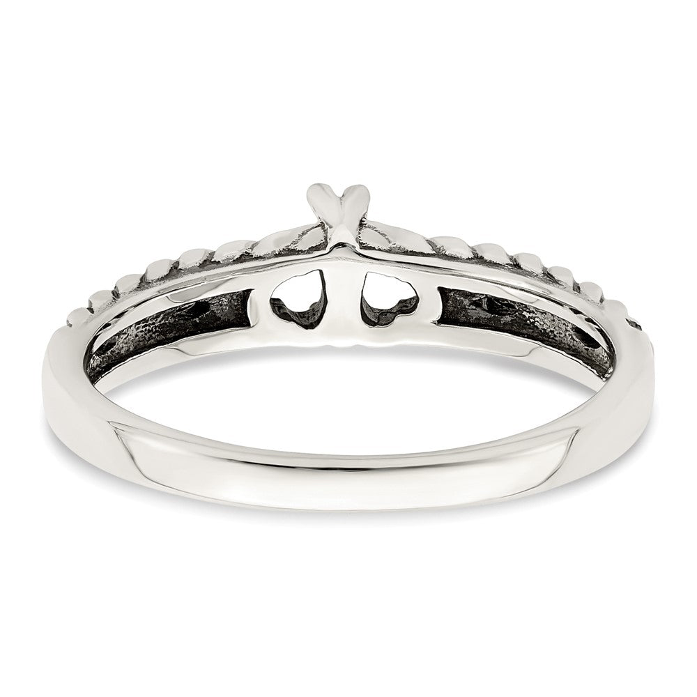 Sterling Silver Antiqued w/14k 2-stone Mother's Ring Mounting