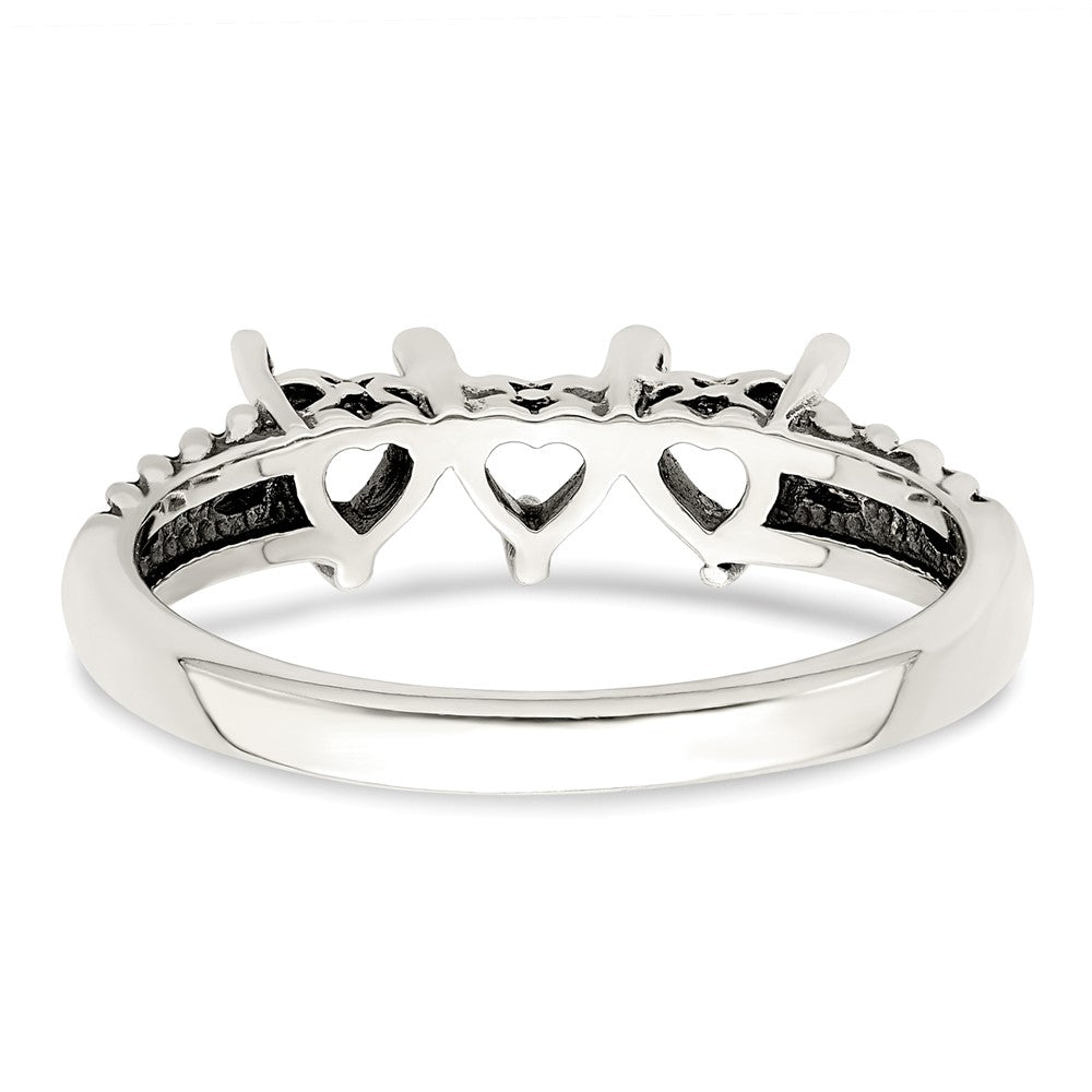 Sterling Silver Antiqued w/14k 3-stone Mother's Ring