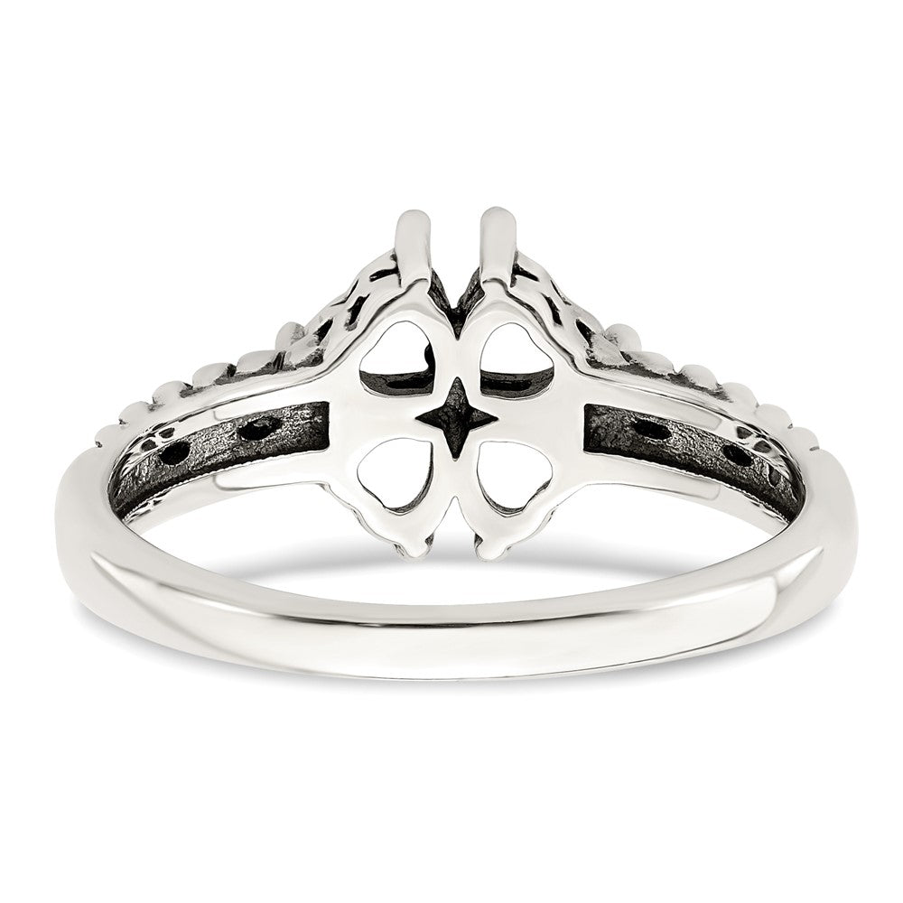 Sterling Silver Antiqued w/14k 4-stone Mother's Ring