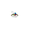 Sterling Silver Antiqued w/14k 4-stone Mother's Ring Mounting