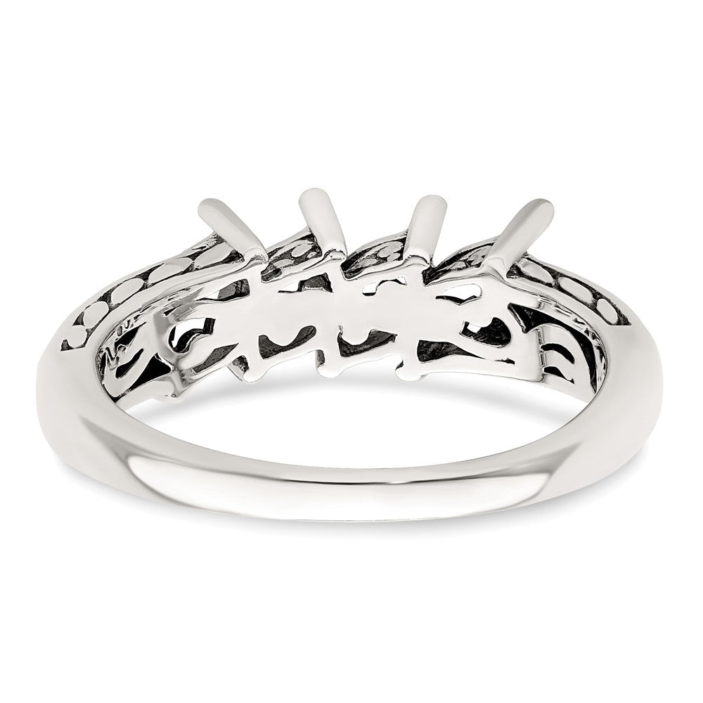 Sterling Silver Antiqued w/14k 4-stone Mother's Ring Mounting