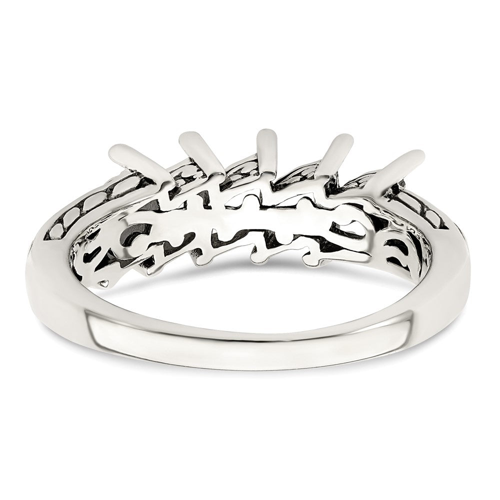 Sterling Silver Antiqued w/14k 5-stone Mother's Ring