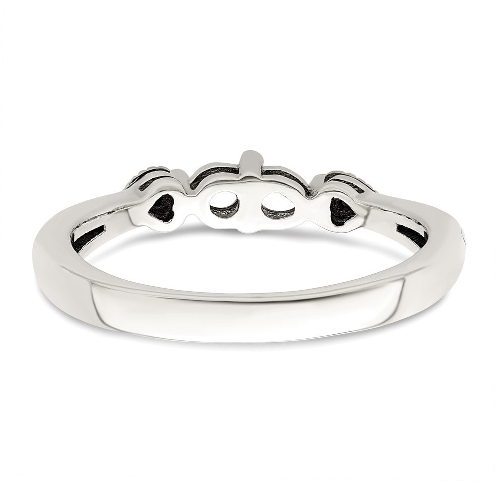 Sterling Silver Antiqued w/14k 2-stone w/Diamond Mother's Ring