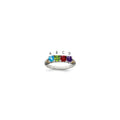 Sterling Silver Antiqued w/14k 4-stone w/Diamond Mother's Ring Semi-Mount
