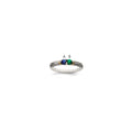 Sterling Silver Antiqued w/14k 2-stone w/Diamond Mother's Ring Semi-Mount