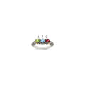 Sterling Silver Antiqued w/14k 3-stone Mother's Ring Mounting