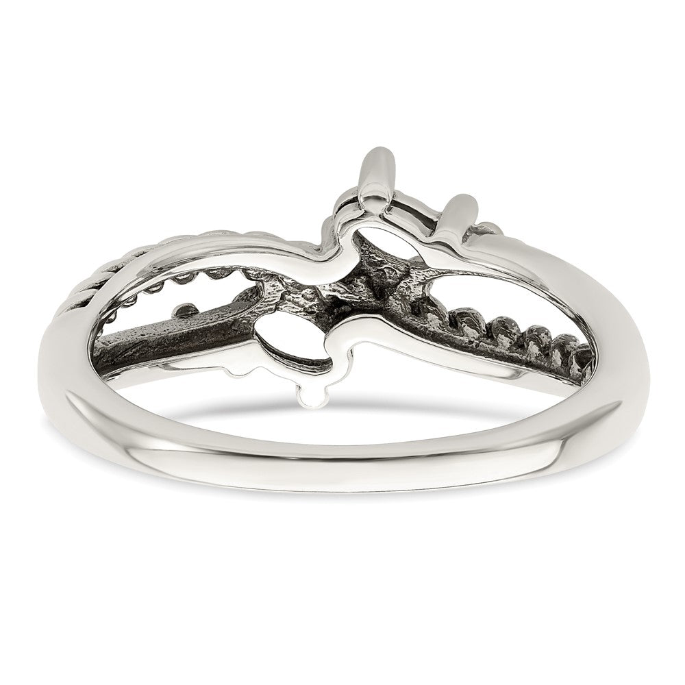 Sterling Silver Antiqued w/14k 2-stone Mother's Ring