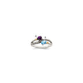 Sterling Silver Antiqued w/14k 2-stone Mother's Ring Mounting