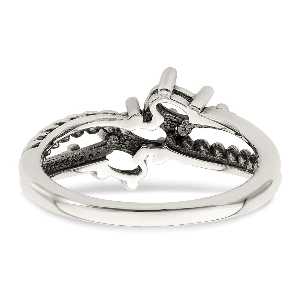 Sterling Silver Antiqued w/14k 3-stone Mother's Ring