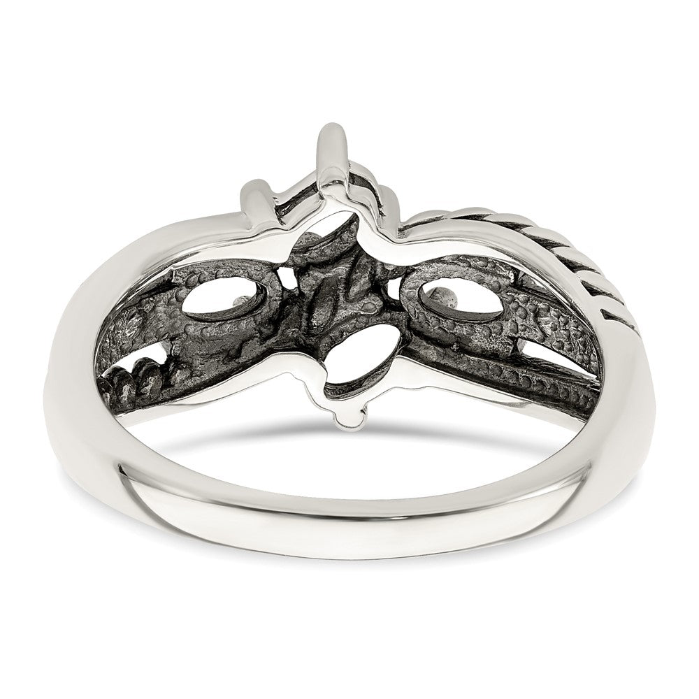 Sterling Silver Antiqued w/14k 4-stone Mother's Ring Mounting