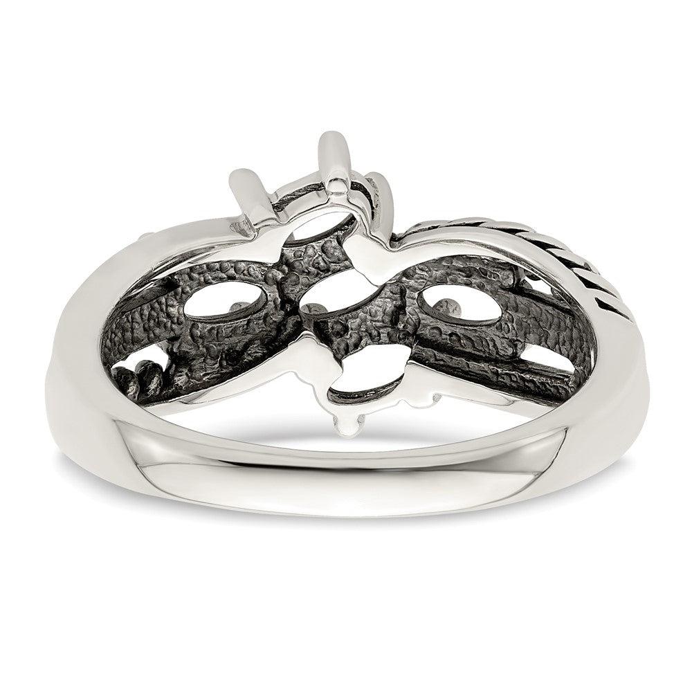 Sterling Silver Antiqued w/14k 5-stone Mother's Ring