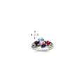 Sterling Silver Antiqued w/14k 5-stone Mother's Ring Mounting