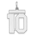 Sterling Silver/Rhodium-plated Polished Number 10 Charm