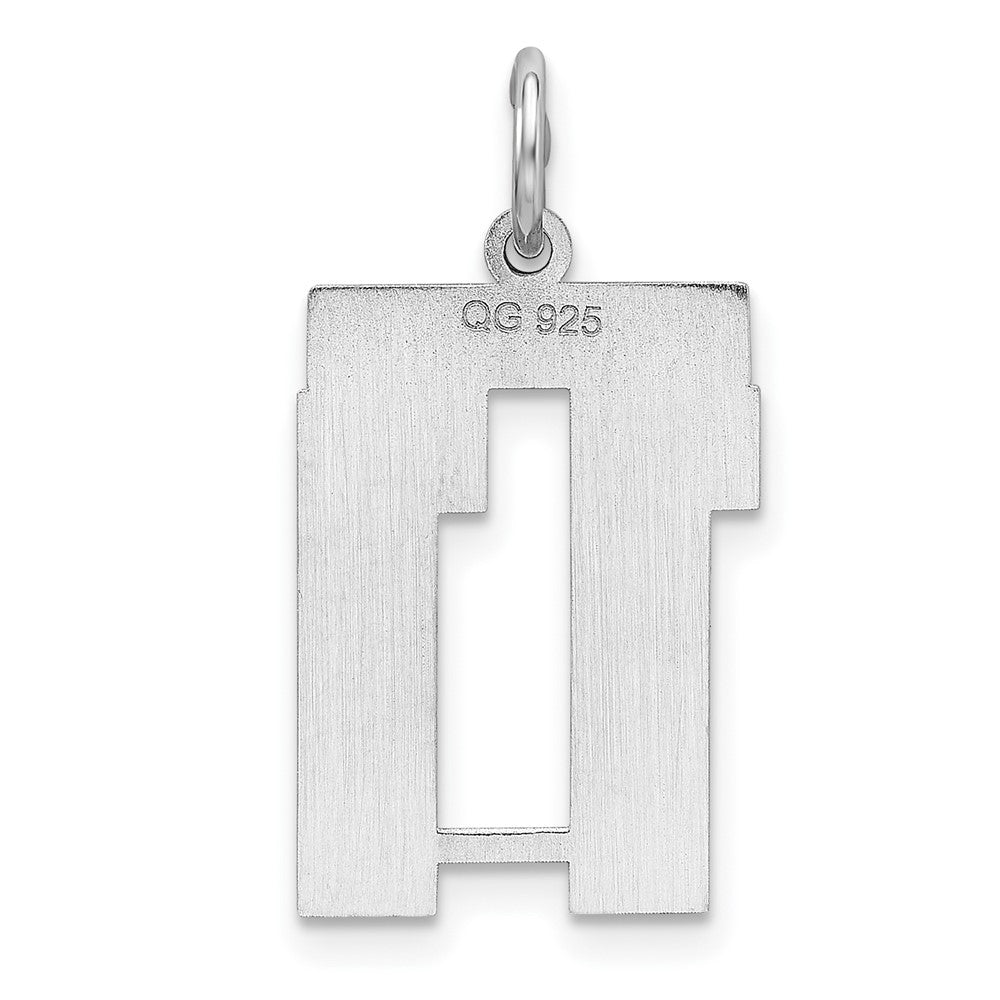Sterling Silver/Rhodium-plated Polished Number 11 Charm